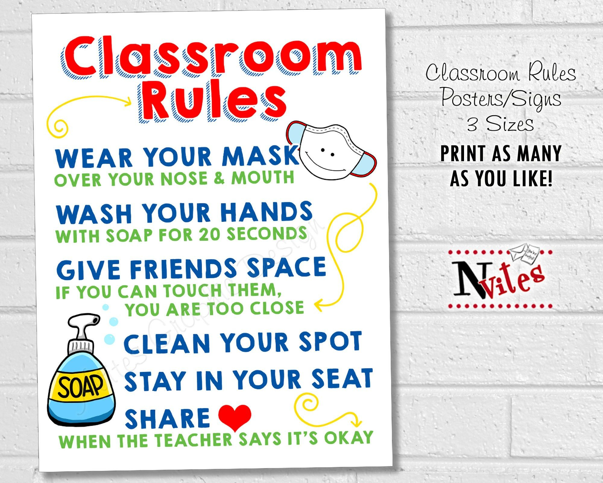 Classroom Rules Posters Printable School Safety Signs Etsy In 2021 Classroom Rules Posters Printable School Safety Signs Etsy In 2021