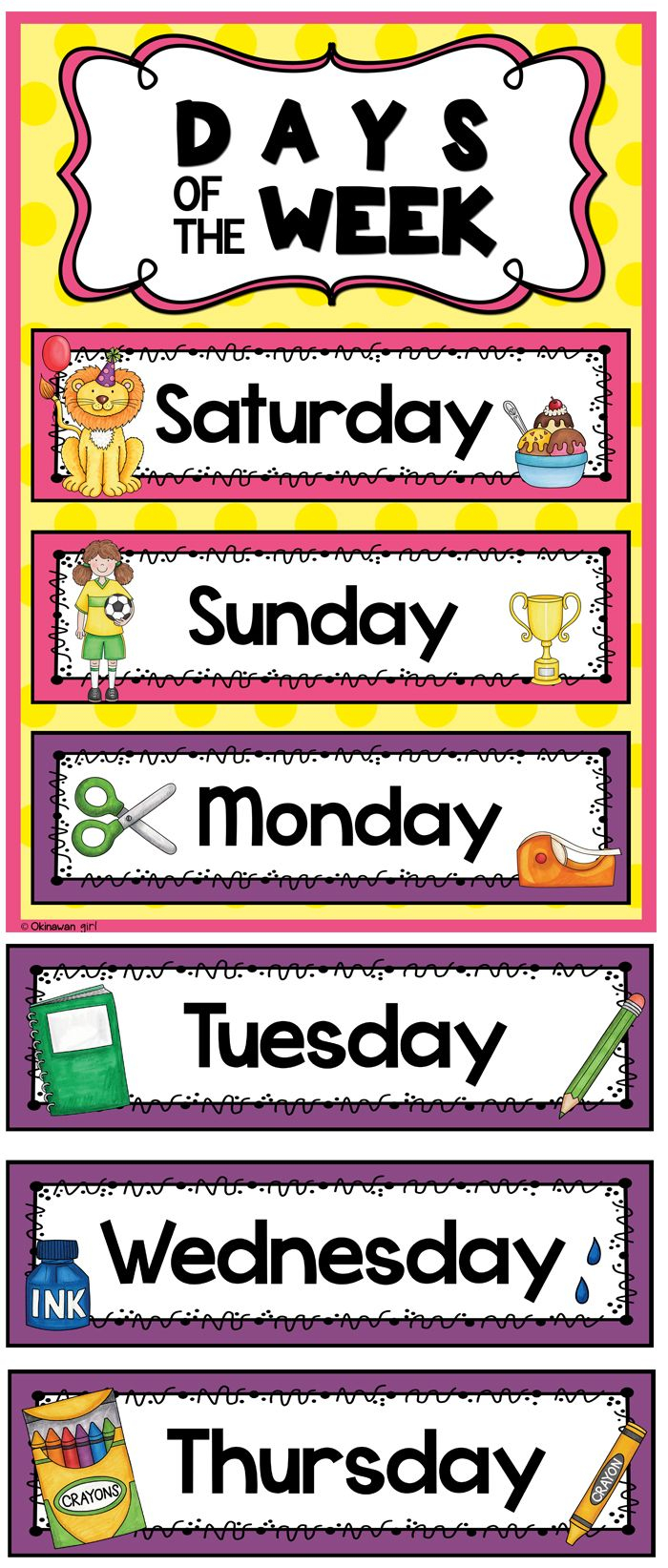 Days Of The Week Headers This Is A Classroom Tested Resource Aimed At Days Of The Week Headers This Is A Classroom Tested Resource Aimed At