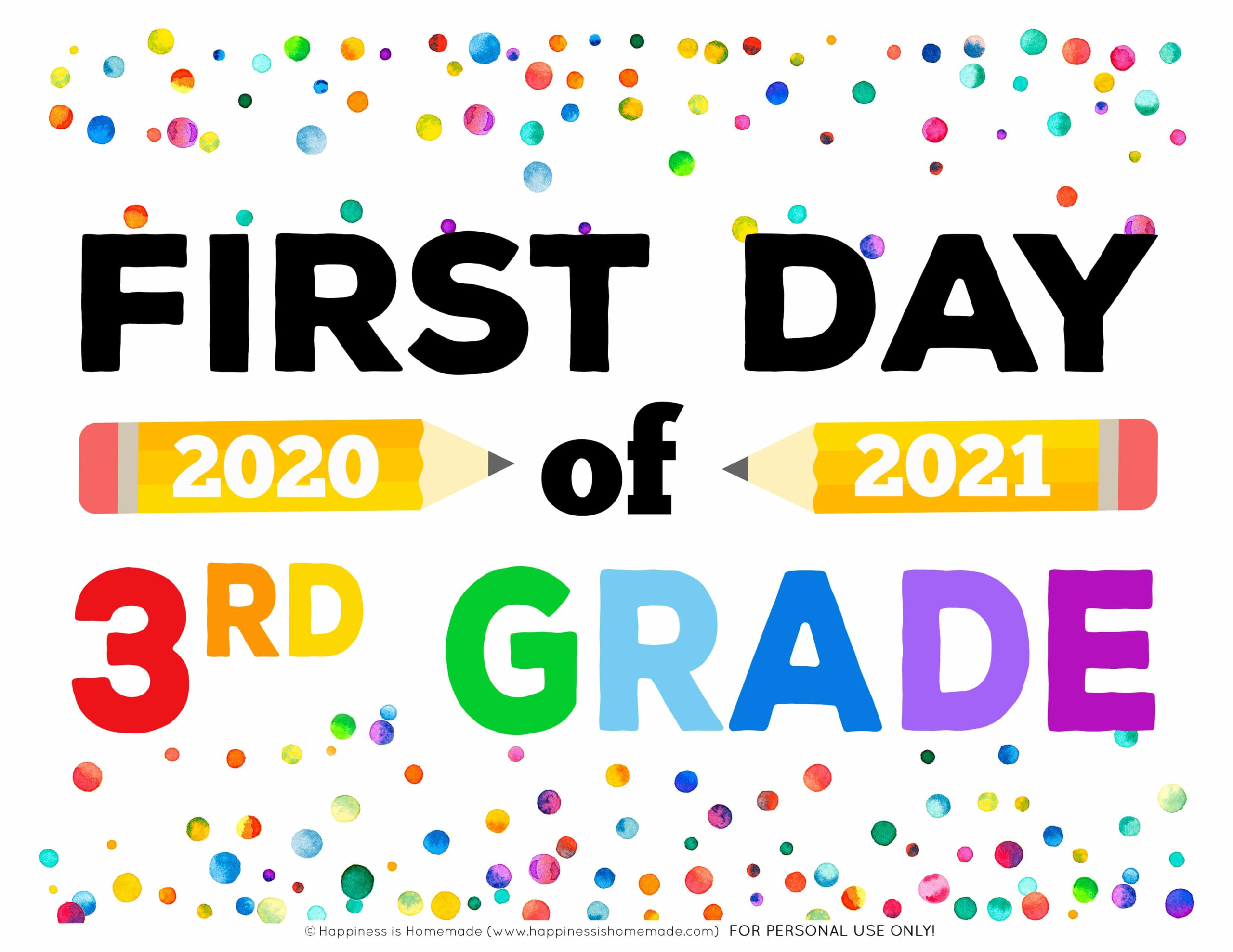 First Day Of 3rd Grade Free Printable 2022