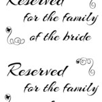 Free Printable Reserved Seating Signs For Your Wedding Ceremony
