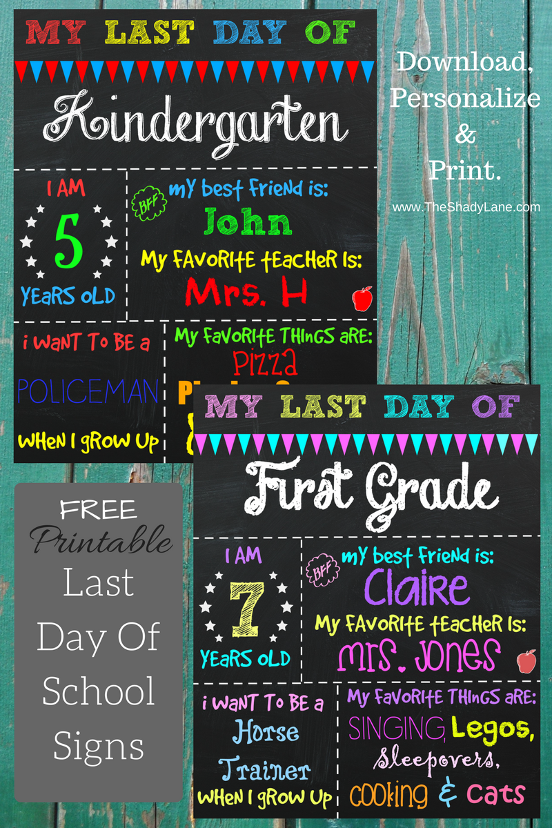 Last Day Of School Printable Chalkboard Signs Last Day Of School Last Day Of School Printable Chalkboard Signs Last Day Of School