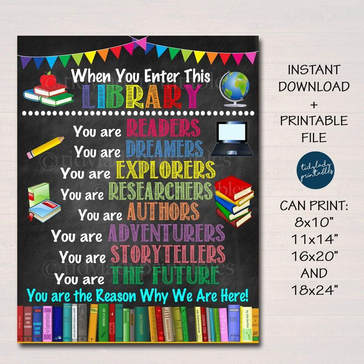 School Library Rules Printable Poster Printable Classroom Posters 