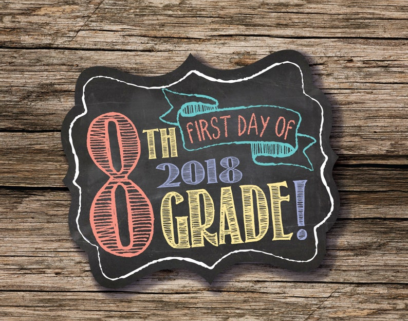 First Day Of 8th Grade Sign First Day Of School Sign 1st Day Etsy