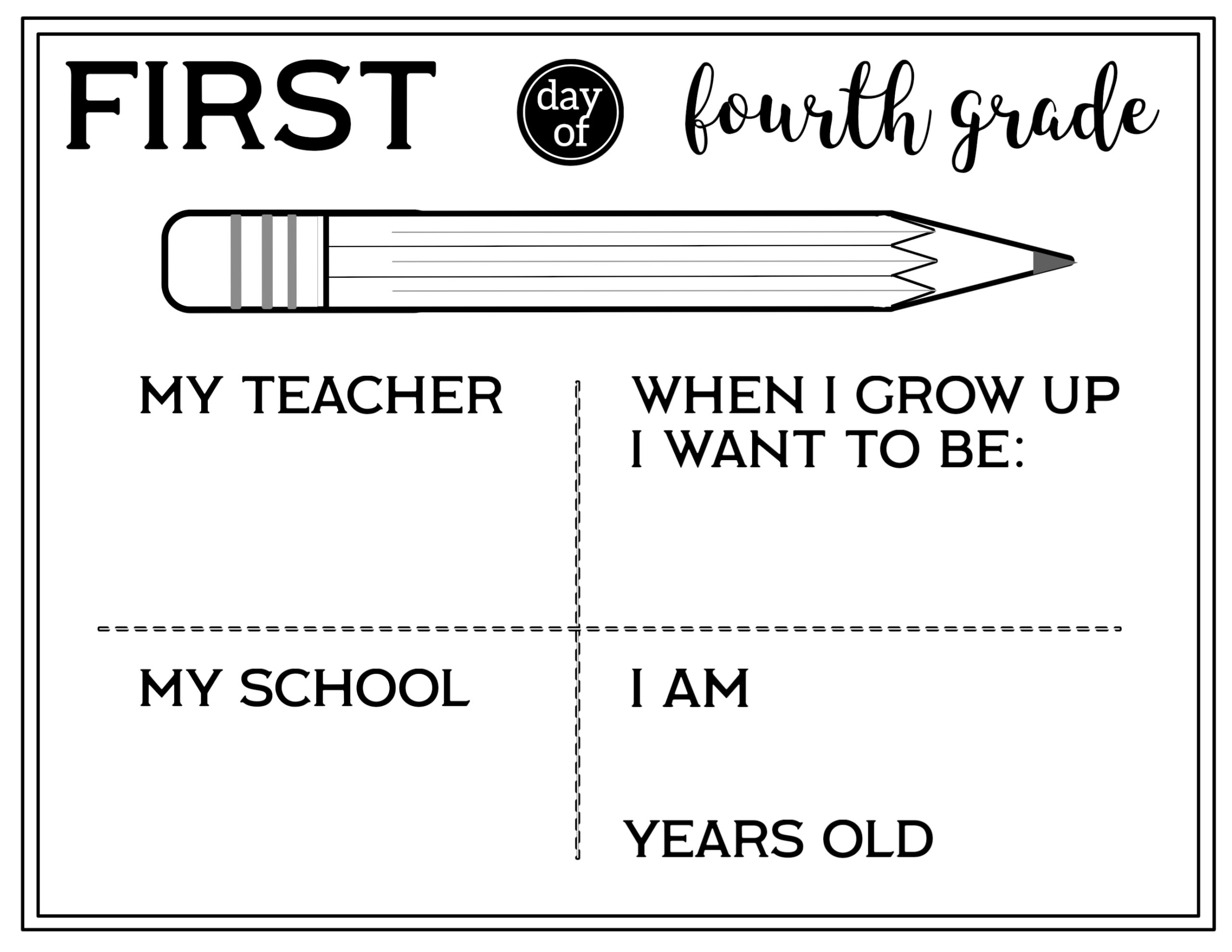 Free Printable First Day Of School All About Me Sign Paper Trail Design Free Printable First Day Of School All About Me Sign Paper Trail Design