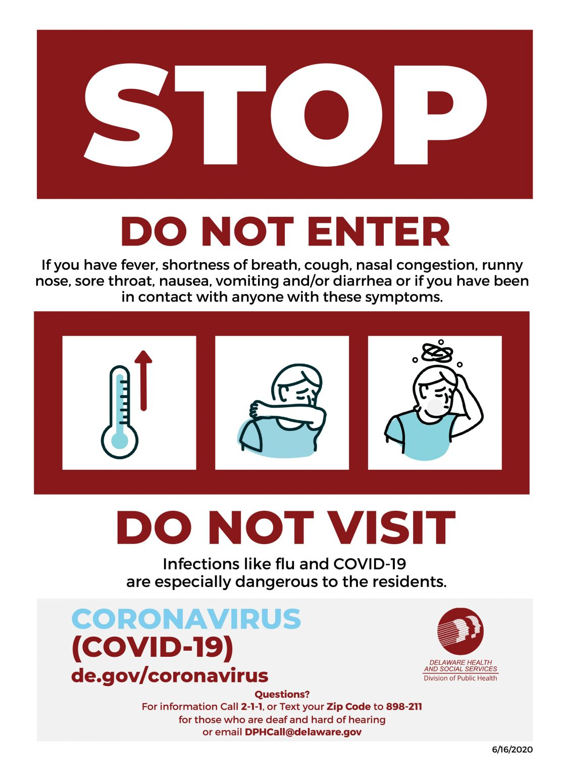 Stop Do Not Enter Poster Delaware s Coronavirus Official Website