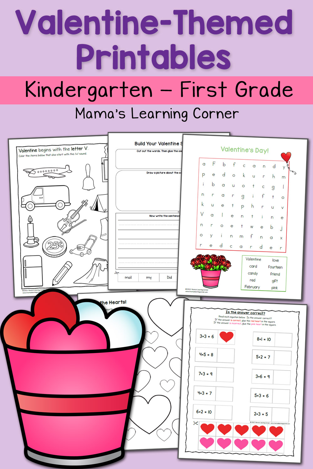 Valentine Worksheets For Kindergarten And First Grade Mamas Learning Valentine Worksheets For Kindergarten And First Grade Mamas Learning