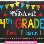 Watch Out 4th Grade Here I Come Sign Watch Out Fourth Grade Etsy