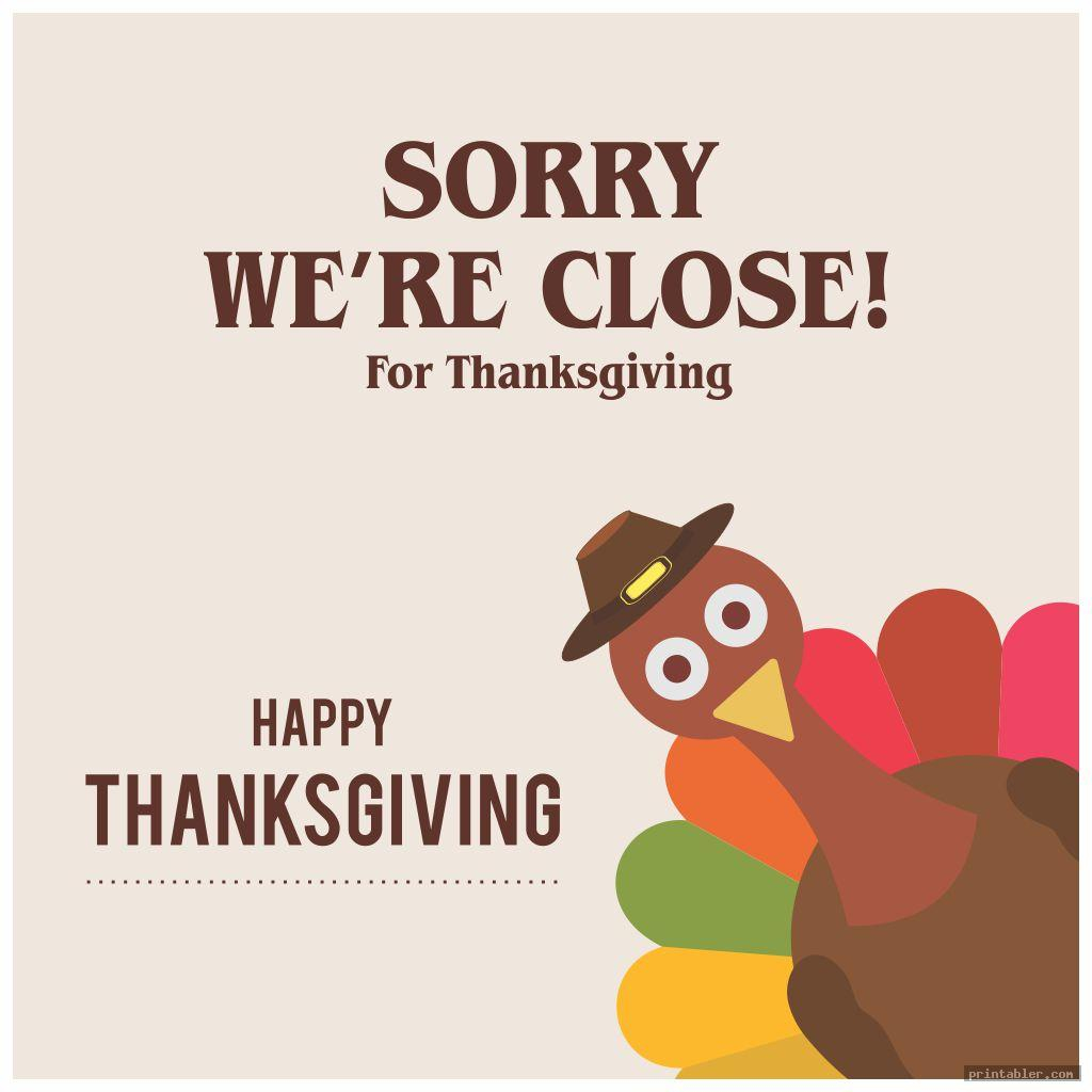 Printable Closed Thanksgiving Day Signs 2022