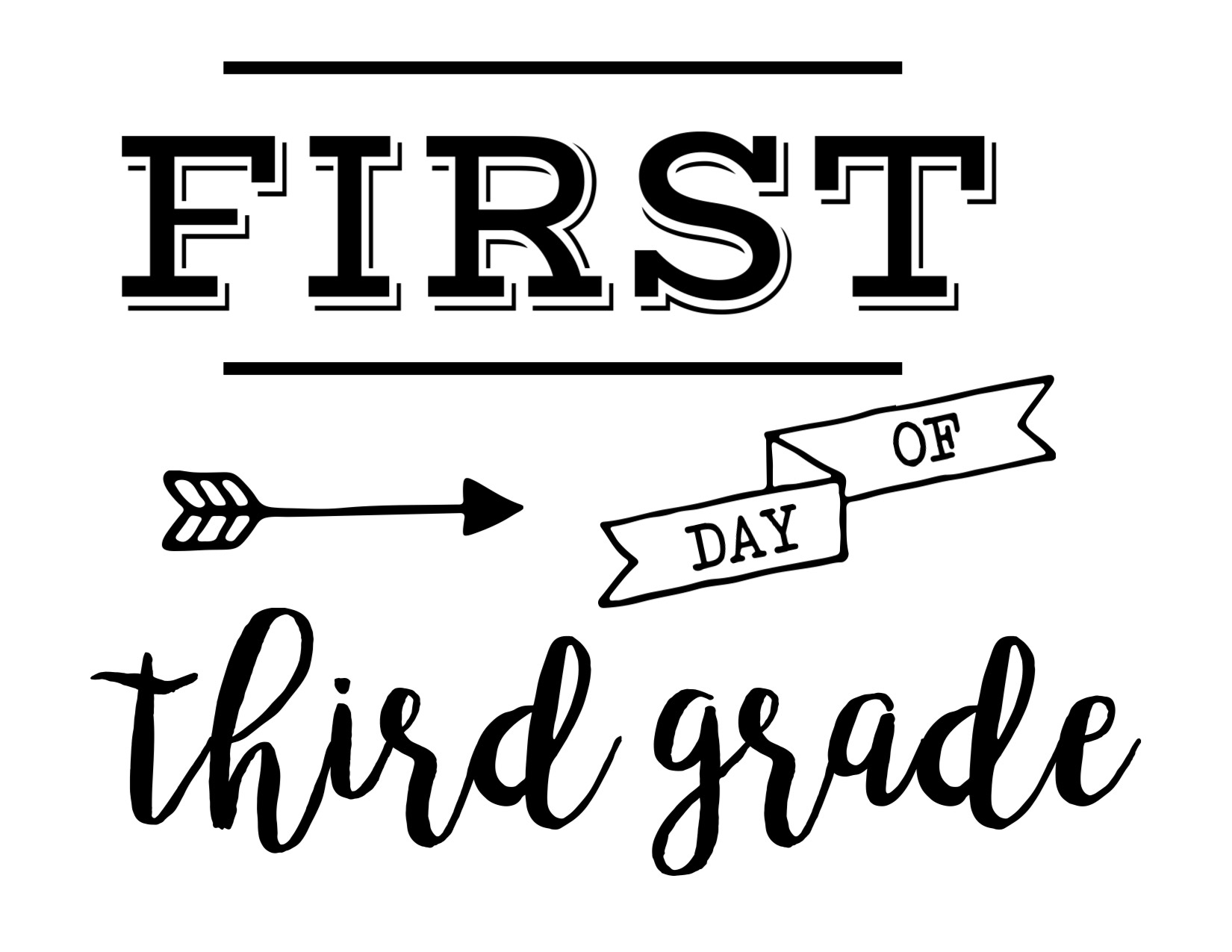 First Day Of School Sign Free Printable Paper Trail Design