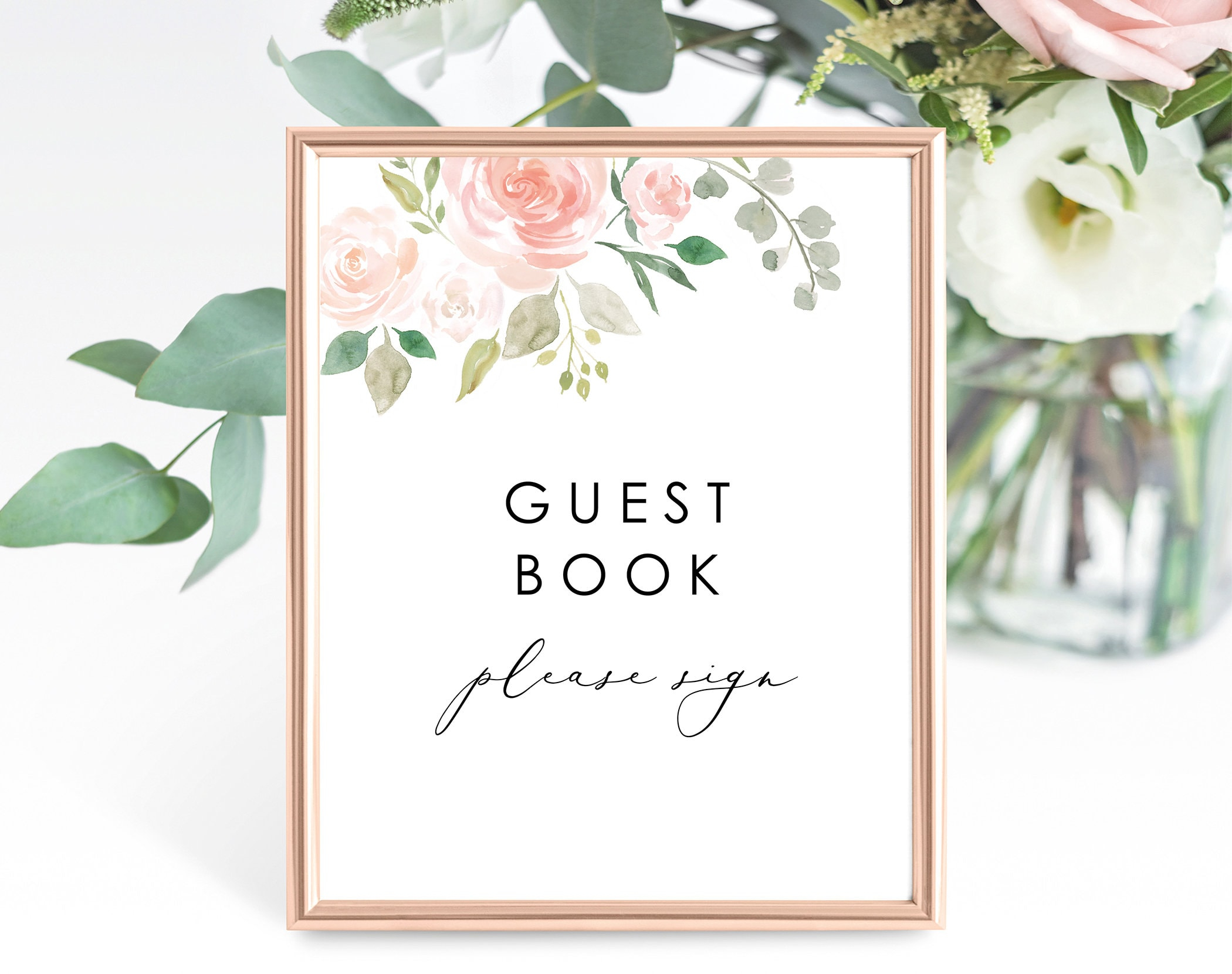 Floral Wedding Guest Book Sign Template Printable Please Sign Our Floral Wedding Guest Book Sign Template Printable Please Sign Our