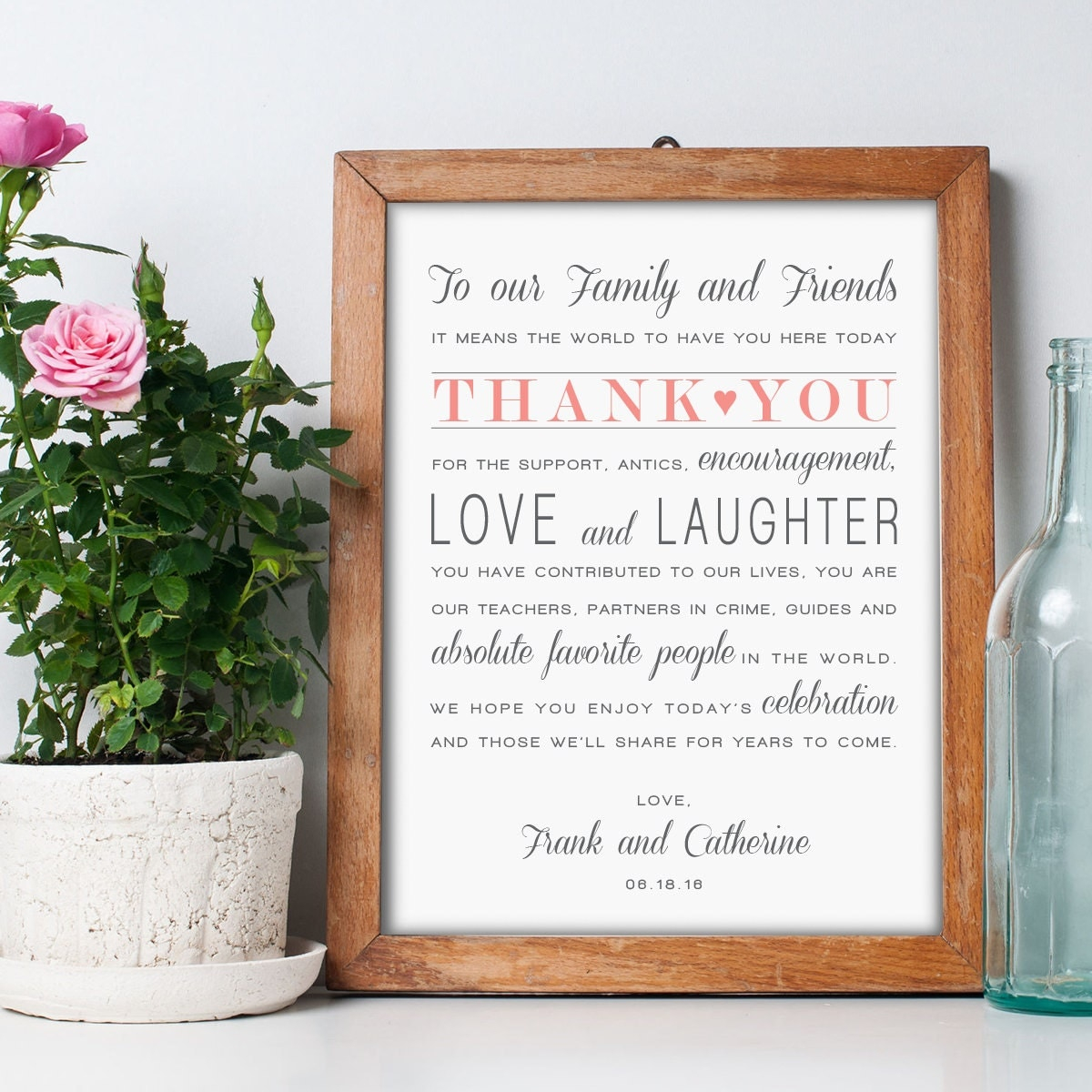 Printable Thank You Wedding Sign Reception Sign Instant Printable Thank You Wedding Sign Reception Sign Instant