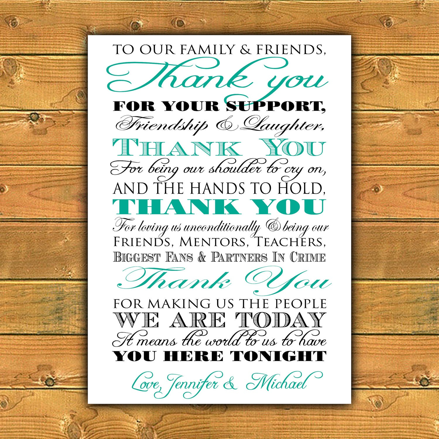 Printable Thank You Wedding Sign Printable Thank You Wedding Sign