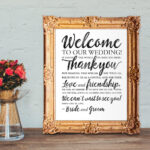 Wedding Welcome Sign Wedding Thank You Sign PRINTABLE 8x10