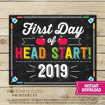 First Day Of Head Start Sign 1st Day Of School Printable Etsy
