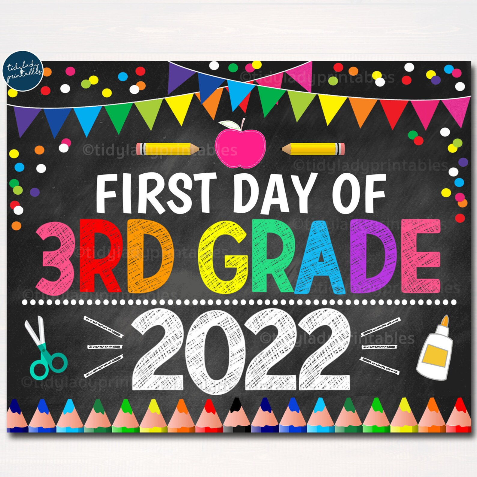 First Day Of Third Grade 2022 Printable Back To School Etsy Finland First Day Of Third Grade 2022 Printable Back To School Etsy Finland