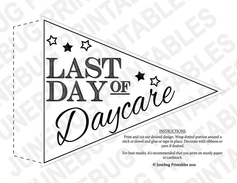 Last Day Of Daycare Sign Printable Boho Last Day Of Daycare Etsy